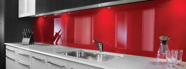 Achterwand keuken rood glans